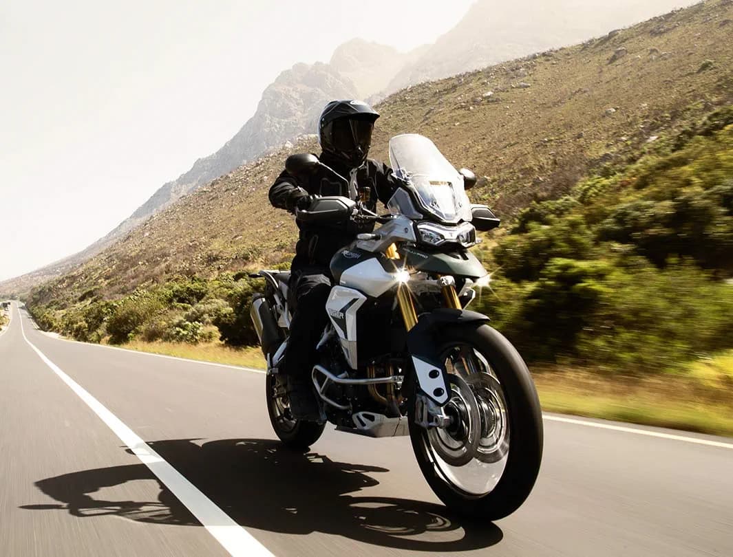 A rider on the Tiger 900 Rally Pro